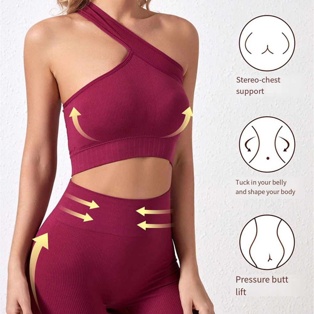 Seamless Ribbed Workout Tank Top - Set da allenamento da donna senza