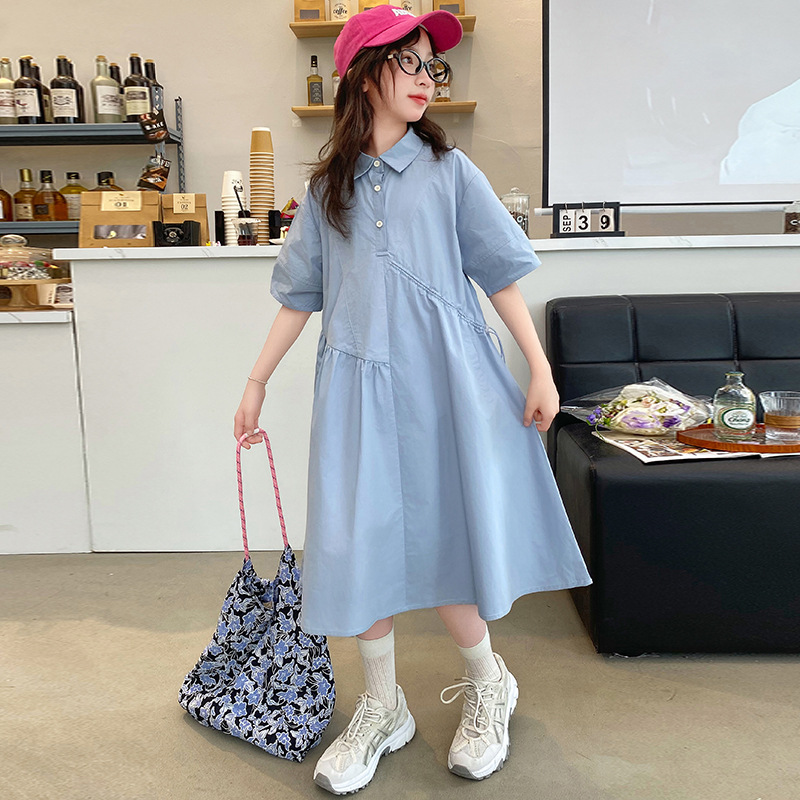 Korean Style A Line Shirt Dress - Abbigliamento per bambini coreano Ragazze vestono
