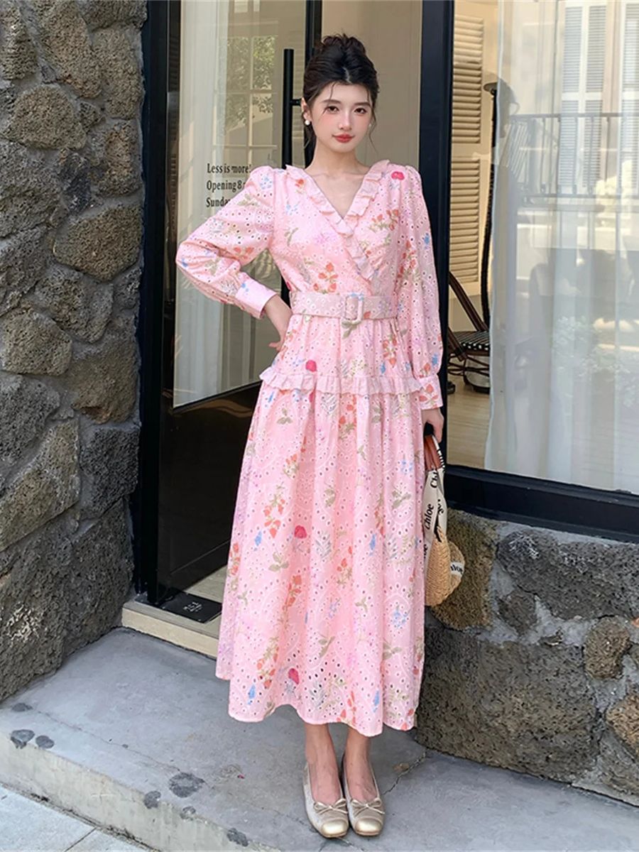 Abito midi floreale con manich - French Vintage Floral Midi Dress recensione e prezzo