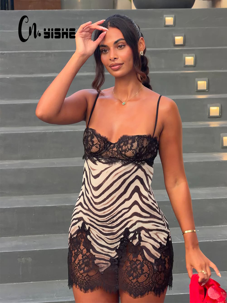 CNYISHE Canotte con Stampa Zeb - Sexy Mesh Sheer Bodycon Dress recensione e prezzo