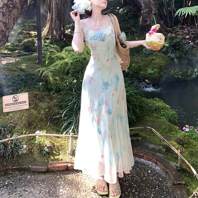 Kawaii Sweet Y2k Abito longuet - French Vintage Floral Midi Dress recensione e prezzo