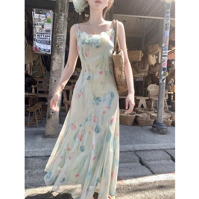 Kawaii Sweet Y2k Abito longuet - French Vintage Floral Midi Dress recensione e prezzo