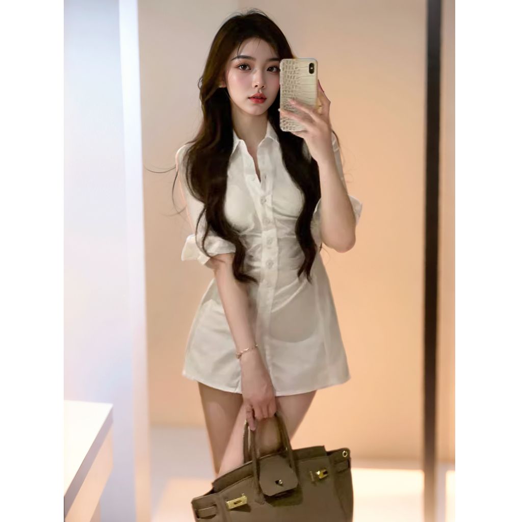 Abito camicia sensuale in stil - Korean Style A Line Shirt Dress recensione e prezzo